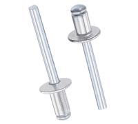 TOP-VIGOR Lot de 50 rivets aveugles en aluminium 6 mm x 10 mm, rivets pop pour métal avec mandrin, rivets à tête plate à extrémité ouverte pour bricolage, meubles et fixation générale