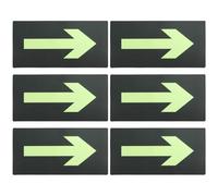 TOP-VIGOR Lot de 6 Autocollants Fléchés Luminescents 30 x 15 cm - Flèches Directionnelles Phosphorescentes pour Sol et Mur, Adhésifs Amovibles pour Événements, Entrepôts et Bureaux, Vert