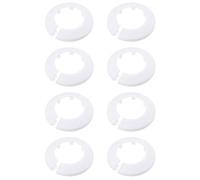 TOP-VIGOR Lot de 8 cache-tuyaux décoratifs de 51,5 mm, rosaces en plastique PP à clipser pour tuyau d'eau, ligne de vidange, tuyau d'évacuation des toilettes, garniture décorative d'entrée de tuyau