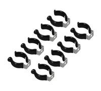 TOP-VIGOR Lot de 8 supports de fixation T8 en U pour ampoule LED - Support de montage en acier inoxydable pour tube fluorescent - Pinces à ressort pour éviter l'affaissement - Noir