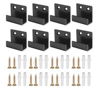 TOP-VIGOR Lot de 8 supports en forme de U, supports de suspension robustes de 30 mm en acier inoxydable, crochets en U, supports muraux plats avec vis et tube d'extension