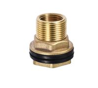 TOP-VIGOR Raccord de cloison 1/2 femelle G3/4 mâle, adaptateur de tube avec joint en silicone, pour réservoirs d'eau, laiton