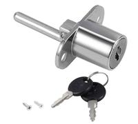 TOP-VIGOR Verrou de tiroir de 19 mm, serrure à piston d'armoire avec clés et vis, serrure de sécurité pour meubles de bureau, armoire, vitrine, meubles ifférente, argent