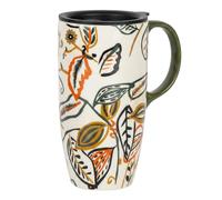 Topadorn Tasse à café en céramique avec couvercle et boîte colorée, Mug de voyage en céramique en porcelaine avec couvercle anti-déversement, 500 ml