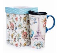 Topadorn Tasses de voyage en céramique avec couvercle hermétique et boîte colorée 500 ml