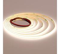 TOPAI 24V Ruban LED COB Blanc Naturel 5 mètres fin 5mm Largeur Autocollant | Flexible Bande LED 4000K, 400LED/m, CRI 90+, Découpable, IP20 Intérieur, pour Armoires, comptoir, DIY décorative