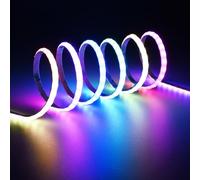 TOPAI COB WS2812B 5mm Large Ruban LED 5V Adressable individuelle 5M 800IC | Ultra-fin 5mm, 160LED/m, Flexible, Autocollant, Découpable, RGBIC Couleurs Magiques, pour salon gaming, home cinéma