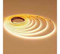 TOPAI Ruban LED COB 12V Ultra fin 5mm 5M Blanc Chaud 3000K Autocollant | CRI 90+, Sans point lumineux Cuisine, 400LEDs/M, Flexible Bande LED, Découpable, IP20 pour Cuisine, Chambre DIY Décoration
