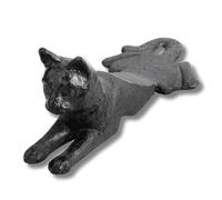 Topanbieter999 Butoir de porte en fonte en forme de chat - Décoration animal - Cale de porte (1 pièce, noir)