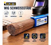 toParc Fil de Soudage WIG en Acier 2,0mm Longueur 1m 5kg 087217