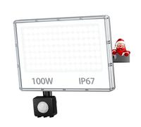 TOPAUBUB Projecteur LED Exterieur Detecteur de Mouvement 100W - 10000LM Spot LED Extérieur Detecteur de Mouvement Etanche IP67 6500K Blanc Froid 1 Pièce Phare Exterieur avec Detecteur pour Jardin
