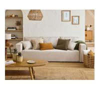 Best mobilier – Canapé convertible droit Topaze 3 places avec coffre – Beige