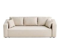 Best mobilier – Canapé convertible droit Topaze 3 places avec coffre – Beige