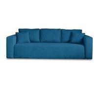 Topaze - canapé 3 places - convertible avec coffre - en velours côtelé - Bleu Ardoise Bleu Ardoise G