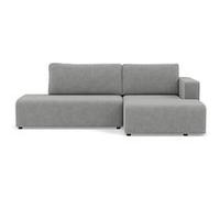 Topaze - canapé d'angle droit 4 places convertible avec coffre en velours côtelé - Gris clair Gris clair G