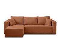 Best mobilier Canapé d'angle réversible Topaze 4 places convertible avec coffre tissu Terracotta