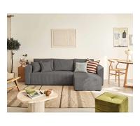 Canape angle fixe BEST MOBILIER 4 places en velours gris 245 x 245 x 85 cm Gris foncé G