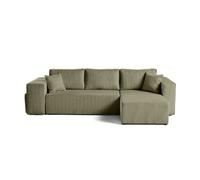 Topaze - canapé d'angle réversible 4 places - convertible avec coffre, tablette et poufs -