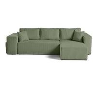 Best mobilier Canapé d'angle Topaze convertible 4 places réversible coffre tablette poufs Vert sauge