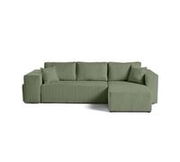 Best mobilier Canapé d'angle Topaze convertible 4 places réversible coffre tablette poufs Vert sauge
