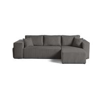 Topaze - canapé d'angle réversible 4 places - convertible avec coffre, tablette et poufs -
