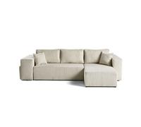 Topaze - canapé d'angle réversible 4 places - convertible avec coffre, tablette et poufs -