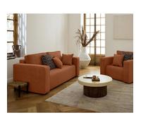 Topaze - canapé droit 2 places - en tissu - Terracotta