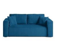 Best mobilier Canapé droit Topaze 2 places en velours côtelé Bleu ardoise