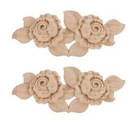 TOPBATHY 2 Pièces Appliques en Bois Massif Non Peintes, Décoratives