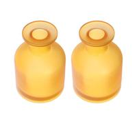 TOPBATHY 2 Pièces Flacon Diffuseur Vide en Verre Cylindrique 130ml Jaune Rechargeable pour Parfum D'ambiance Décoration Élégante Maison DIY