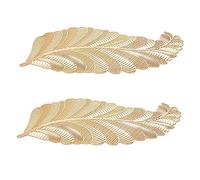 TOPBATHY 2 Pièces Napperon D'anémone Chemin De Table à Manger en PVC Sets De Table en Papier Tapis Auto-séchant Napperon en PVC Napperons Essuyables Sets De Table Noirs Faux Golden