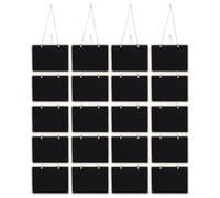 TOPBATHY 20 Pièces Ardoise Décorative Noire Rectangulaire Double Face en Bois 16x12 Cm avec Bords Arrondis et Cordelette Douce pour Fête et Décoration Vintage