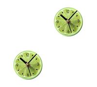 TOPBATHY 2pièces Horloge Murale Magnétique Forme De Fruit Horloge Frigo Aimantée Design De Citron Vert pour Décoration De Cuisine Et Messages