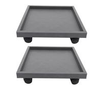 TOPBATHY 2pièces Plateau pour Pot Carré Imitation Ciment avec roulettes Support Mobile pour Plantes Intérieur et Extérieur Bac de Récupération Eau Protecteur pour Balcon et Patio