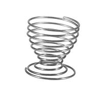 TOPBATHY 4 Pièces Coquetier Acier Inoxydable Support à Œufs à Ressort Plateau à Œufs pour Durs Rangement Pratique
