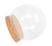 TOPBATHY 5,1 Pouces Cloche en Liège avec Verre Support Sphérique | Protection Stable et Légère, Surface Claire et Nettoyage Facile, pour Fleurs Préservées et Bouquet