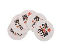 TOPBATHY 5 Pièces sous-Verres Tissés Faits Main en Corde de Coton, Motif Zodiaque Cheval 2026, Ronds et Faciles à Nettoyer, pour Mugs et Pots en Usage Quotidien