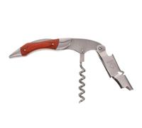 TOPBATHY Acier Inoxydable Tire-bouchon à Vin Manche en Bois, Portable | Dégagement Simple du Bouchon, Mécanisme à Vis Hélicoïdale, Usage Maison et Bar, Finition Argentée