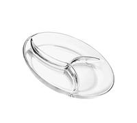 TOPBATHY Assiette de Salade de Fruits et Salons de Nouilles pour Restaurants Occidentaux en Verre Trempé à 3 Compartiments, Plat de Service Compact et Pratique