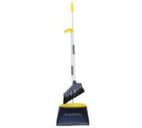TOPBATHY Balai à Poils Souples Manche Long Bleu en Plastique et Métal, Brosse Flexible pour Nettoyage Intérieur, Kit Pelle à Poussière pour Maison