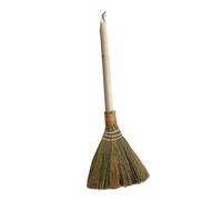 TOPBATHY Balai Ménager Artisanal en Miscanthus Manche Amovible pour Nettoyage Intérieur et Extérieur, Balai Rustique de Style Ferme, Surface Sûre et Solide