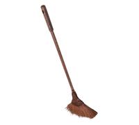 TOPBATHY Balai Traditionnel en Palmier Épais avec Manche en Bois Nettoyage Intérieur et Extérieur, Soin Doux du Sol et Construction Robuste, pour Cour et Maison