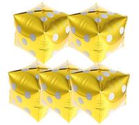 TOPBATHY Ballons Cube en Aluminium Or Accessoires Photo Élégants Lot de 5 pour Décoration Fête D'anniversaire pour Arrière-plan Maison