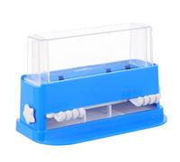 TOPBATHY Boîte de Rangement Transparente en Plastique Bleu pour Coton-tiges et Cure-dents, Accessoire Pratique pour Salle de Bain et Maquillage