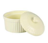 TOPBATHY Bol à Dessert en Céramique avec Couvercle, Jaune, Cuisson | Ramequin Délicat pour Maison et Pâtisserie, Résistant à Chaleur, Nettoyage Facile, Usage Soupe