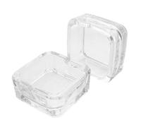 TOPBATHY Cendrier Carré en Verre 2pcs Design Coupe-Vent, Facile à Nettoyer, Style Nordique Élégant pour Balcon, Terrasse et Petits Rassemblements