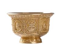 TOPBATHY Coupe Offrande Bouddhiste En Cuivre 6.8X6.8X4.2 Cm Bol Sacré Décoratif Avec Motifs Huit Symboles Chanceux Pour Rituel Bouddhiste Et Décoration Zen