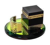 TOPBATHY Décoration en Cristal Ronde Kaaba pour Ramadan et Eid Mubarak, Ornement de Bureau et Tableau de Bord, Présent Élégant pour Salons et Occasions Festives
