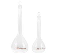 TOPBATHY Fiole Doseuse en Verre Transparent à Fond Rond, Col Haut, 2 Pièces, pour Laboratoire de Chimie et Mesures Précises