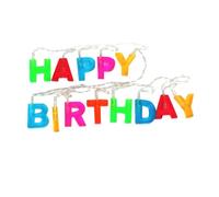 TOPBATHY Guirlande Lumineuse LED Lettres Décoration Anniversaire 1,3 M Lampe Décorative PVC pour Fête et Chambre D'garçon et Filles à Faible Consommation Couleur Aléatoire